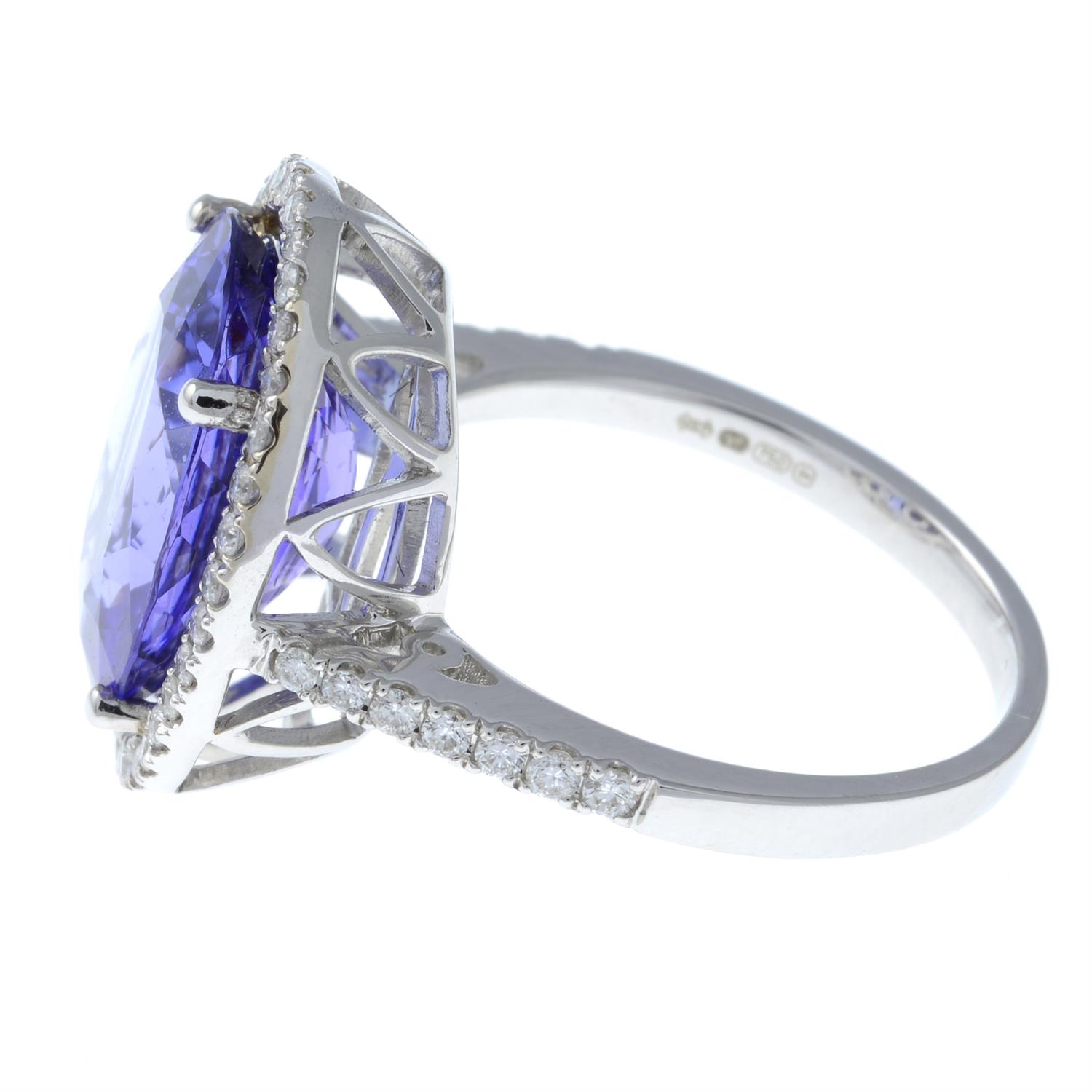 An 18ct gold tanzanite and brilliant-cut diamond ring. - Image 3 of 6