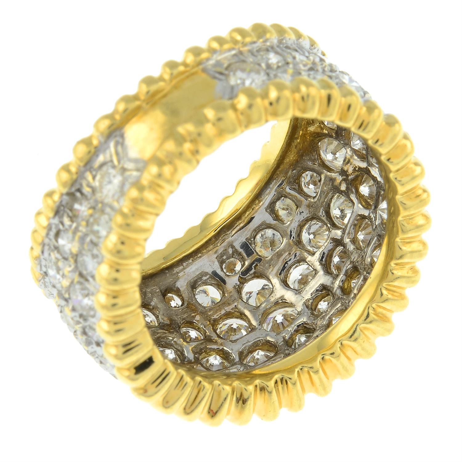 An 18ct gold pavé-set diamond tapered ring. - Image 5 of 6