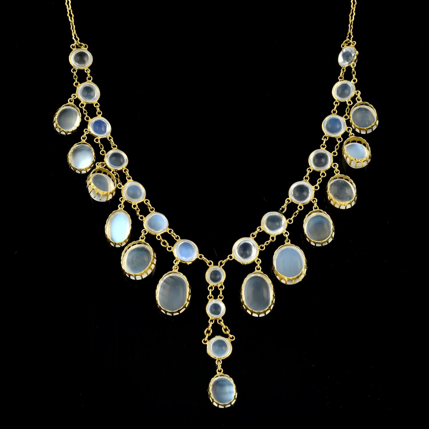 A moonstone fringe necklace. - Image 4 of 5