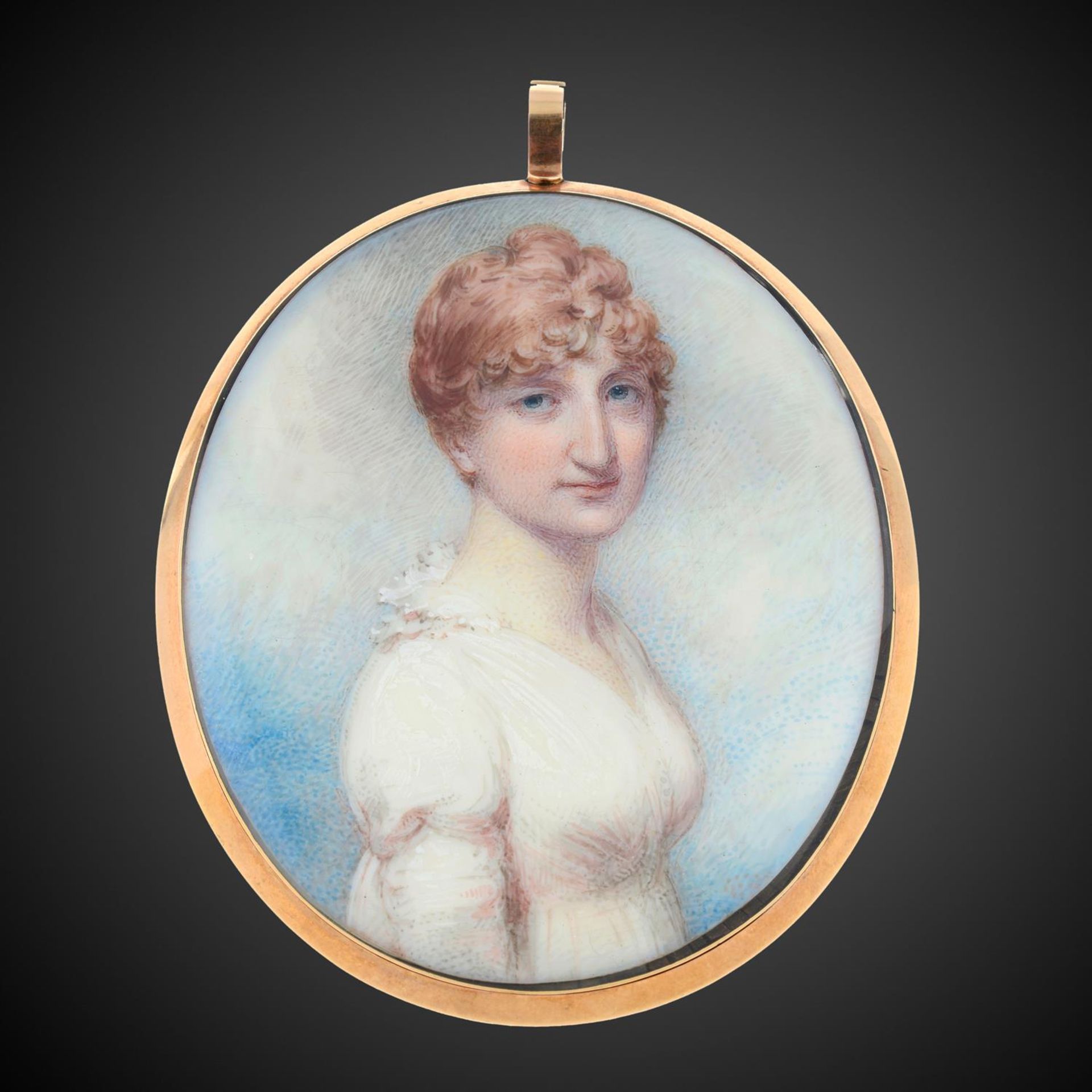 A late Georgian portrait miniature of a Lady, by William Wood (1769-1810).