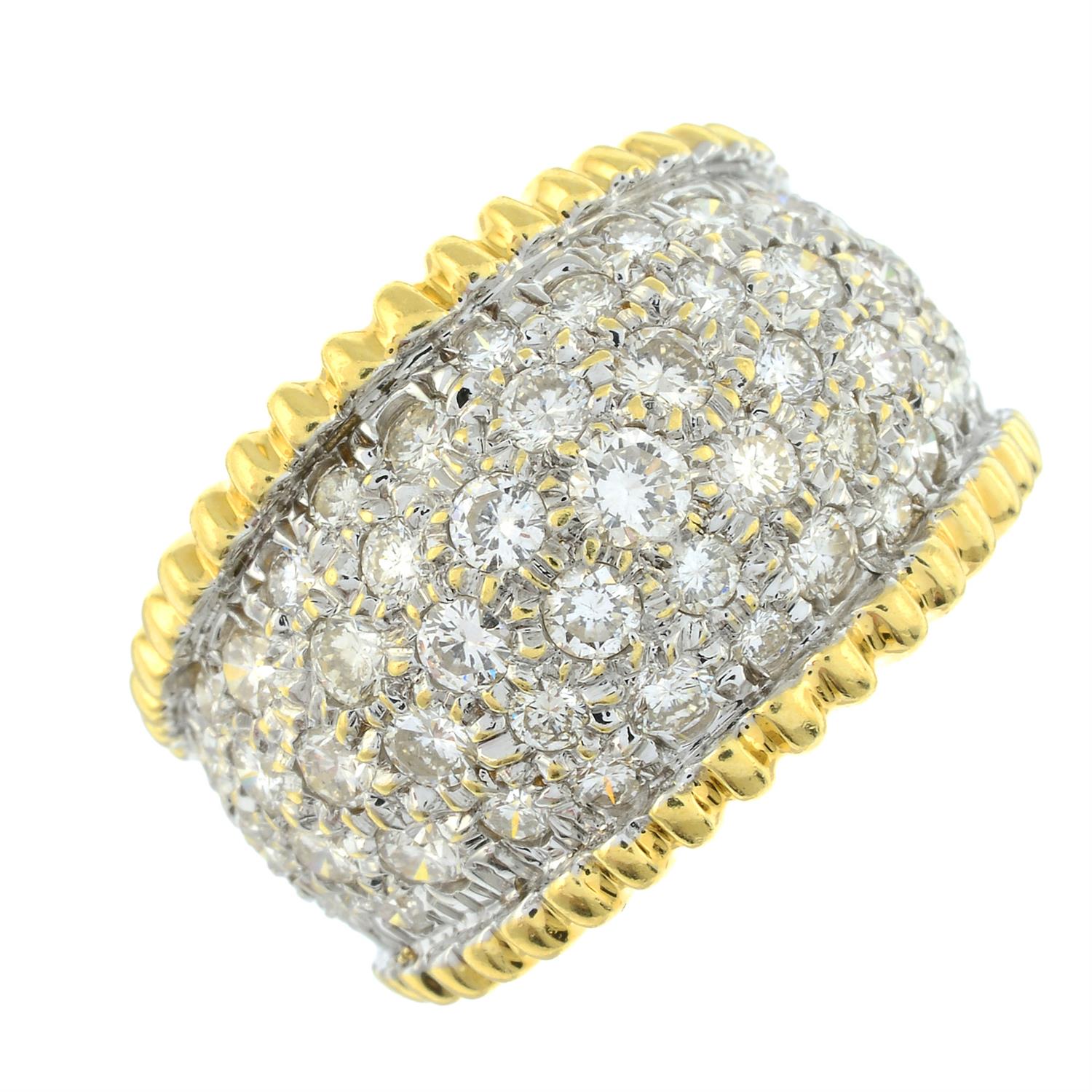 An 18ct gold pavé-set diamond tapered ring. - Image 2 of 6