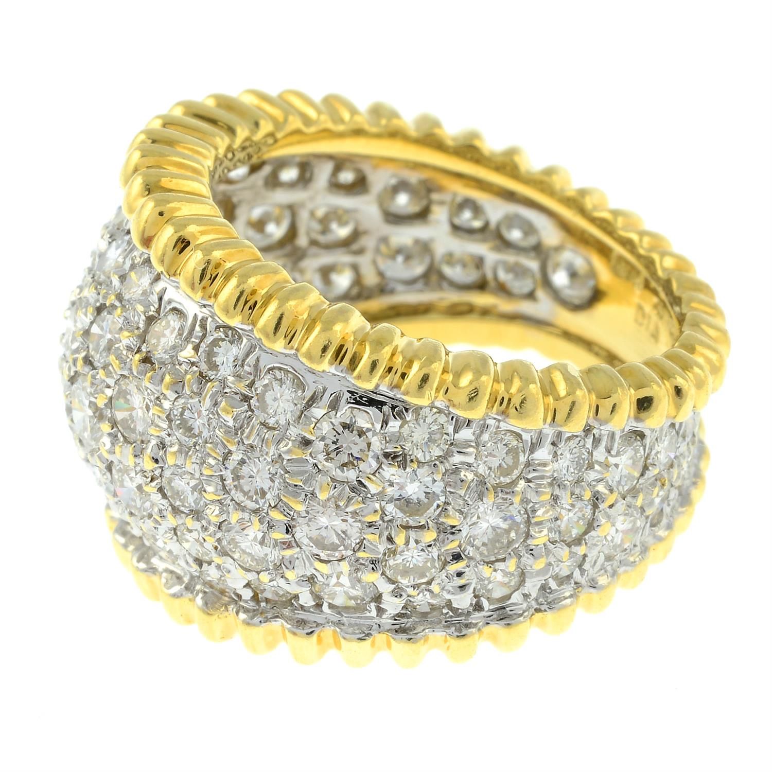 An 18ct gold pavé-set diamond tapered ring. - Image 3 of 6