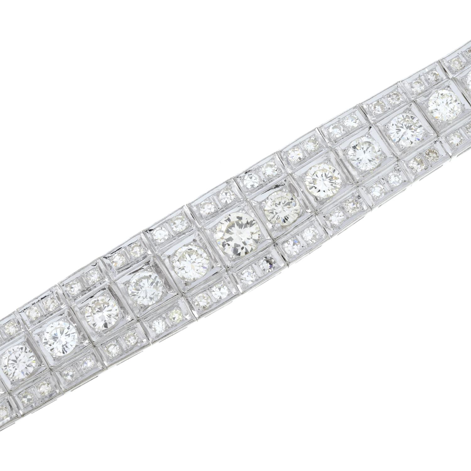 A graduated brilliant-cut diamond line bracelet, with single-cut diamond line sides. - Image 5 of 5