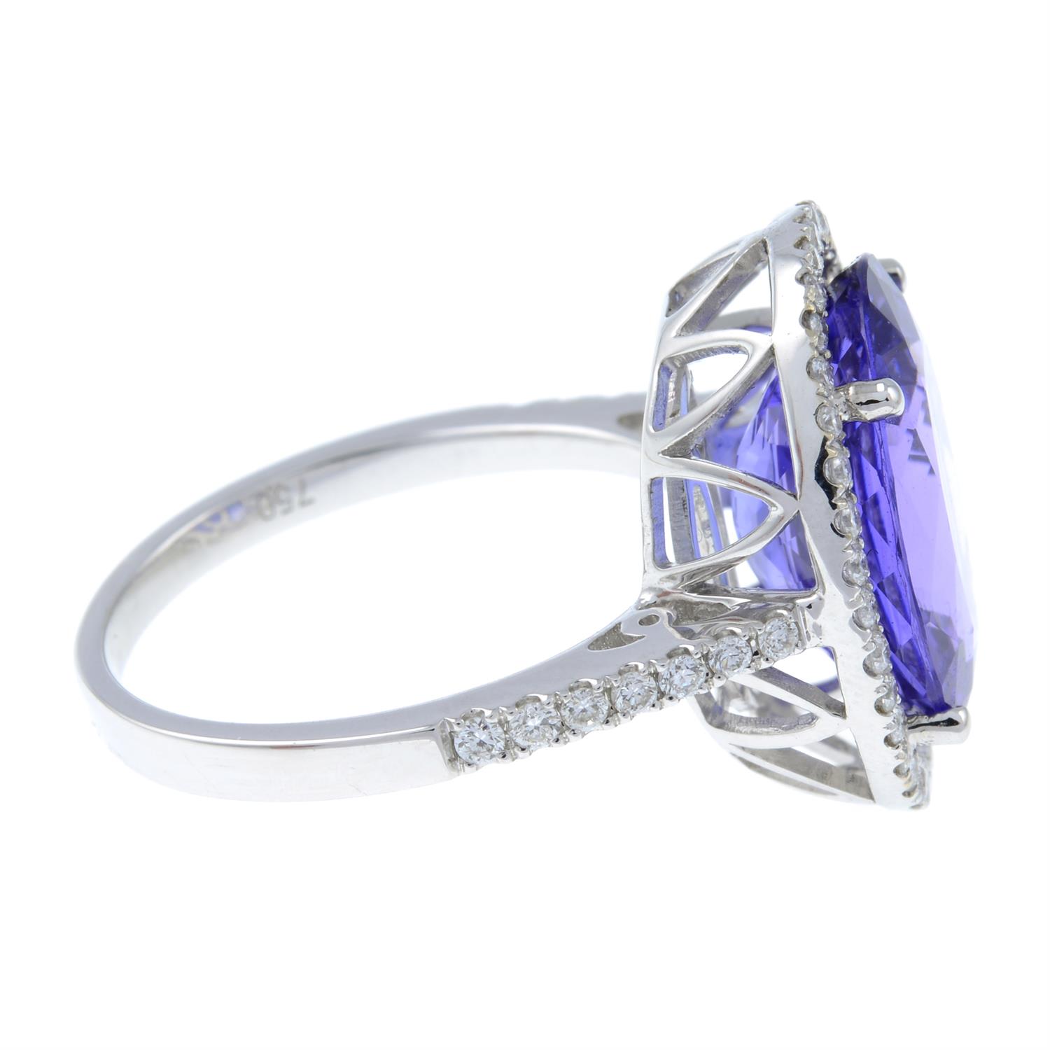 An 18ct gold tanzanite and brilliant-cut diamond ring. - Image 4 of 6