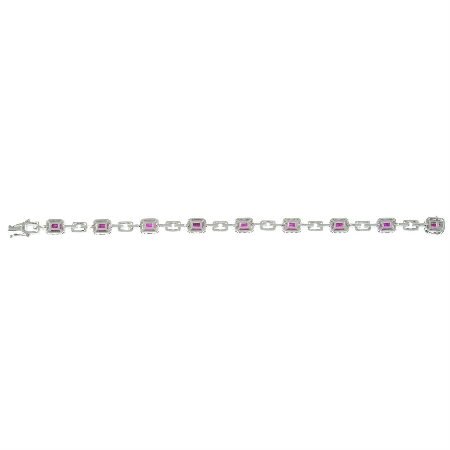 A ruby and diamond bracelet. - Image 4 of 4