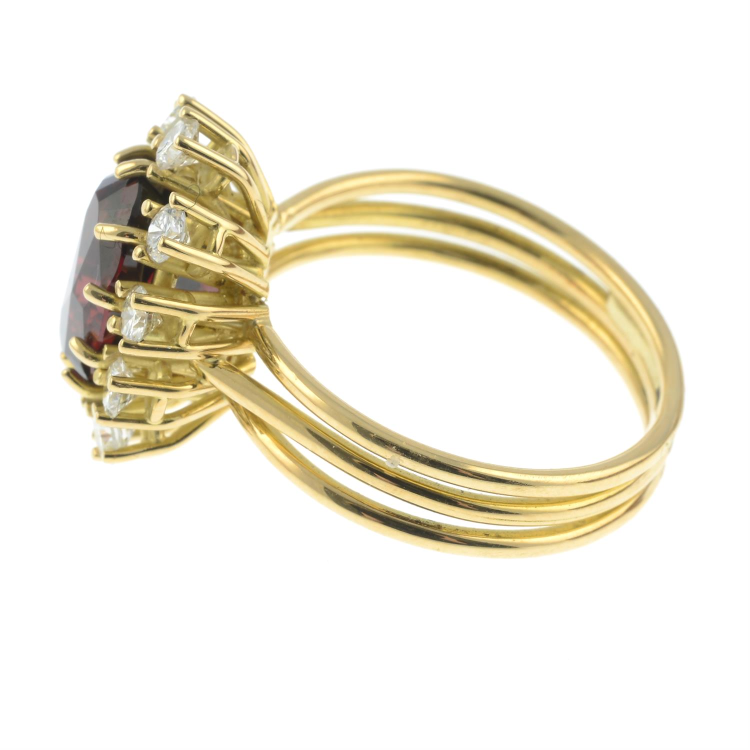A garnet and brilliant-cut diamond cluster ring, attributed to Erwin Springbrunn. - Image 3 of 6