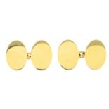 A pair of 18ct gold cufflinks.