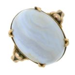 An early 20th century banded agate dress ring.