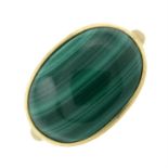 A 9ct gold malachite dress ring.