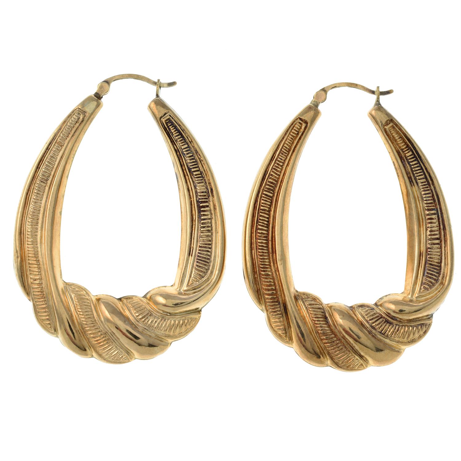 A pair of 9ct gold hoop earrings.