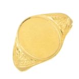 A gentleman's mid 20th century 18ct gold signet ring.