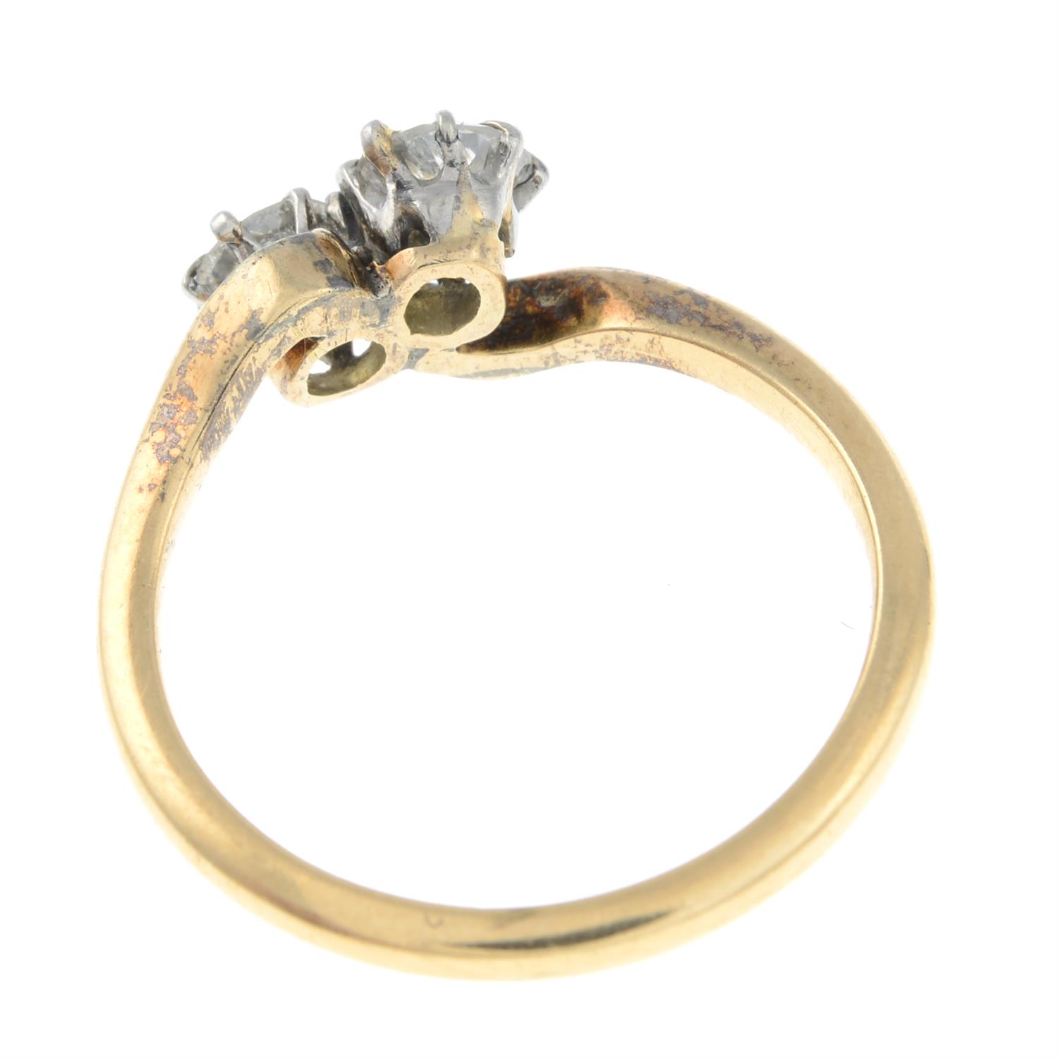 A mid 20th century 18ct gold old-cut diamond two-stone ring. - Image 2 of 4