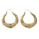 A pair of 9ct gold hoop earrings.