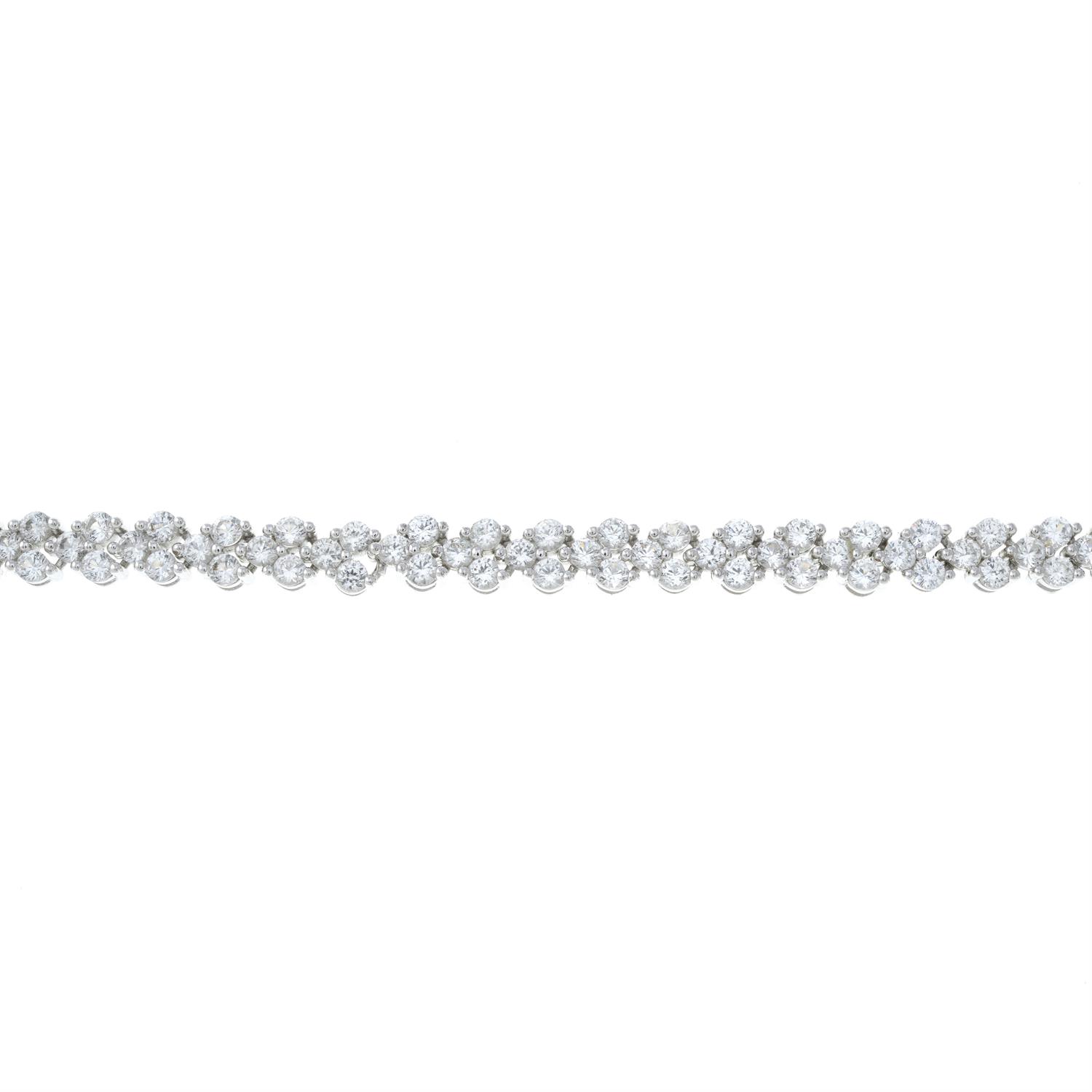 A colourless sapphire bracelet. - Image 3 of 4