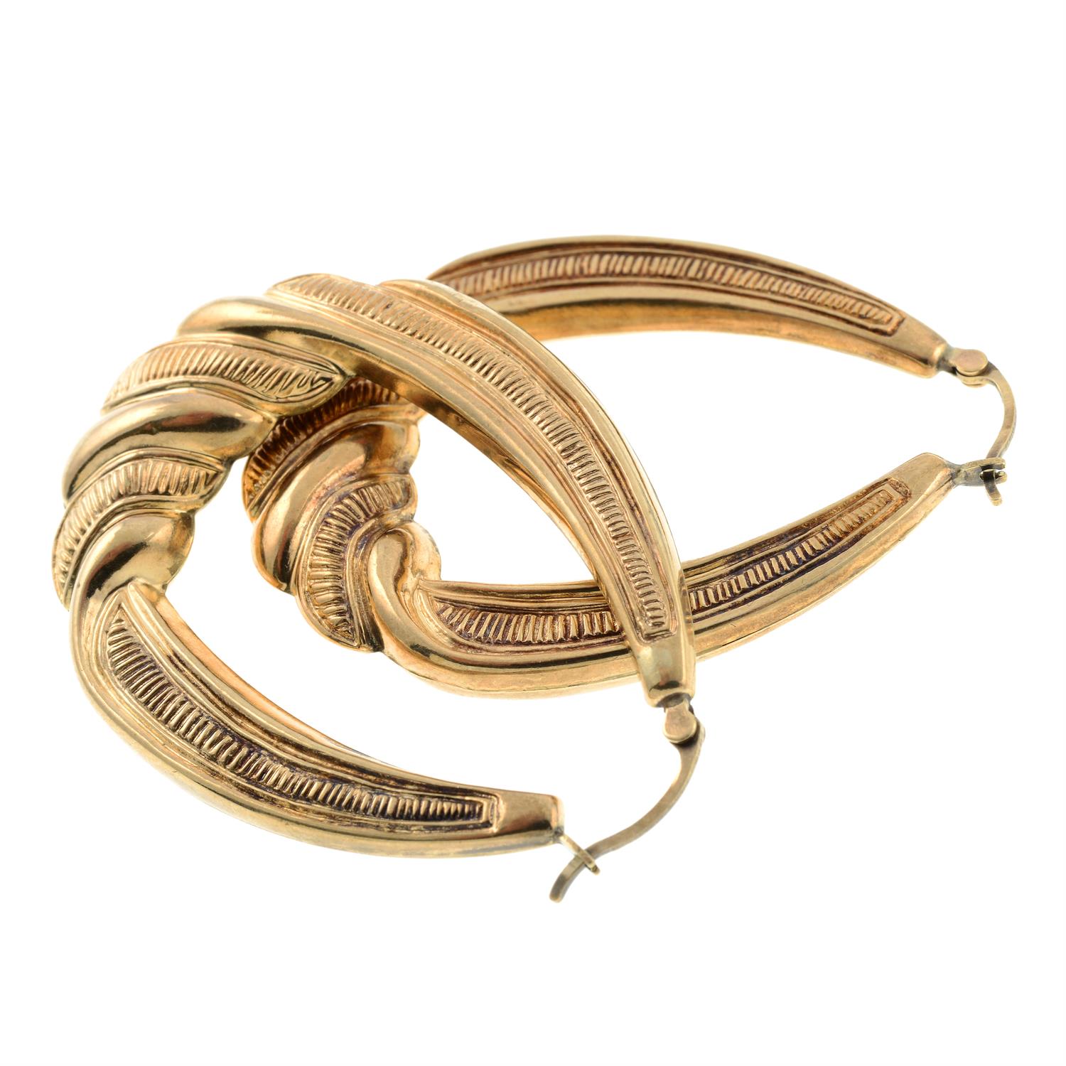 A pair of 9ct gold hoop earrings. - Image 2 of 4