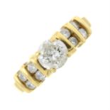 An 18ct gold brilliant-cut diamond dress ring.