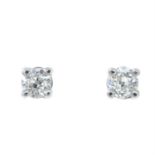 A pair of 18ct gold old-cut diamond stud earrings.