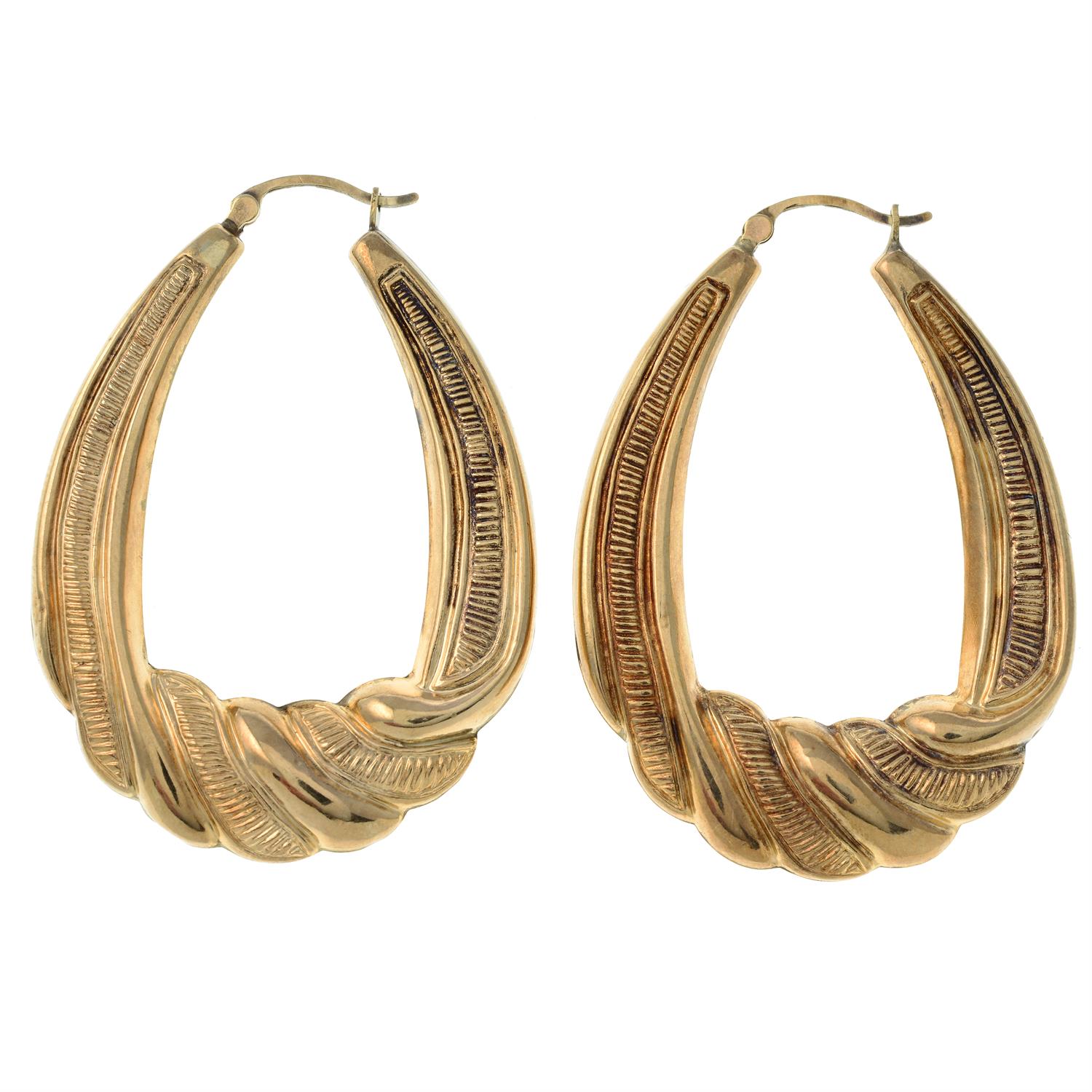 A pair of 9ct gold hoop earrings. - Image 3 of 4