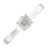 An 18ct gold brilliant-cut diamond single-stone ring.