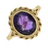 A 9ct gold amethyst ring.