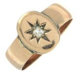 A late Victorian 9ct gold old-cut diamond ring.