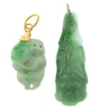 Two jade pendants.