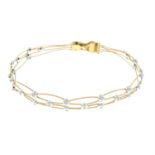 An 18ct gold brilliant-cut diamond bracelet.