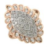 A 9ct gold vari-cut diamond dress ring.