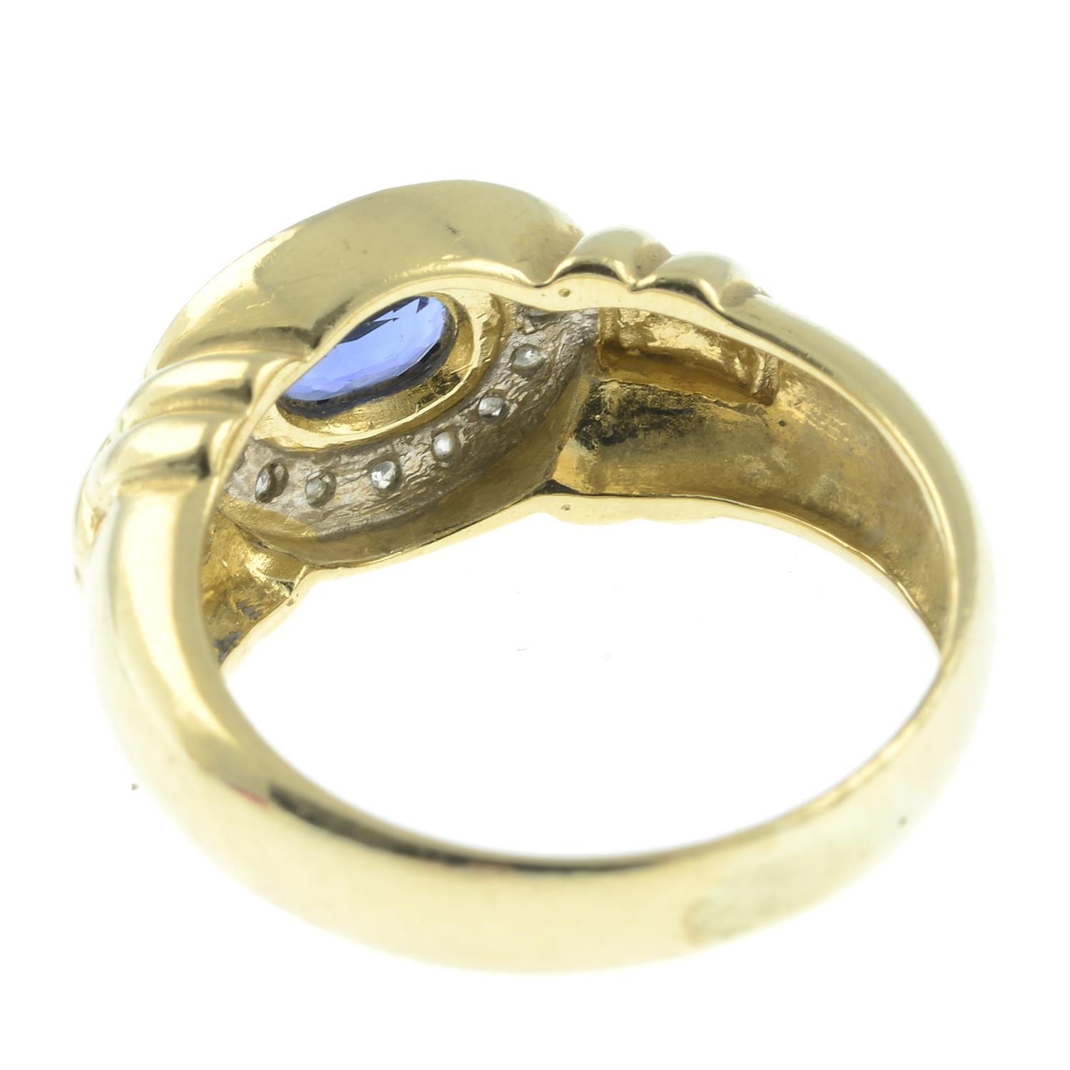 A sapphire and diamond cluster ring. - Image 2 of 2