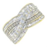 A 9ct gold vari-cut diamond dress ring.