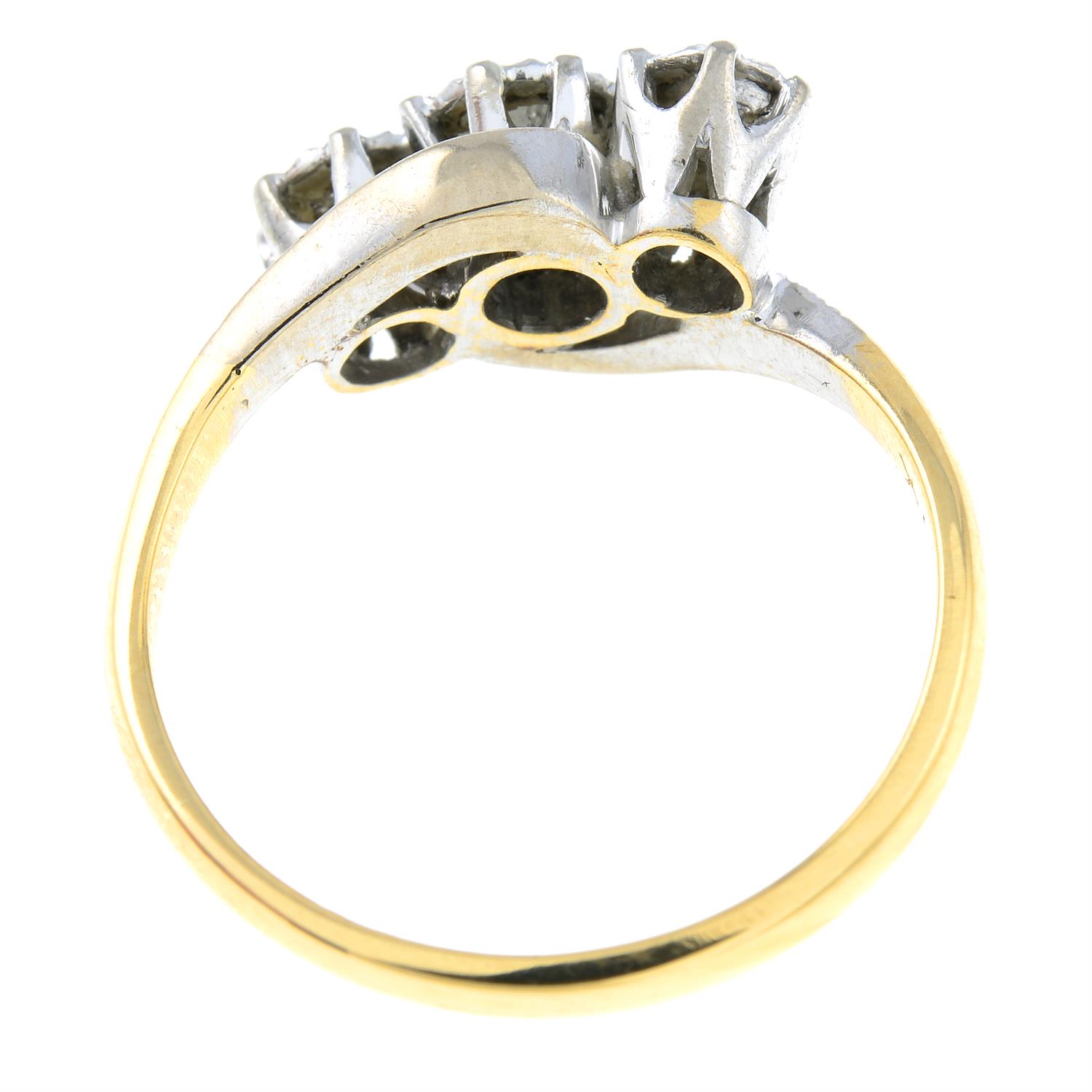 An 18ct gold brilliant-cut diamond three-stone ring. - Image 2 of 2