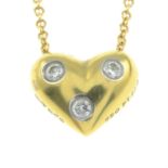 A brilliant-cut diamond 'Etoile' heart pendant, on an 18ct gold chain, by Tiffany & Co.