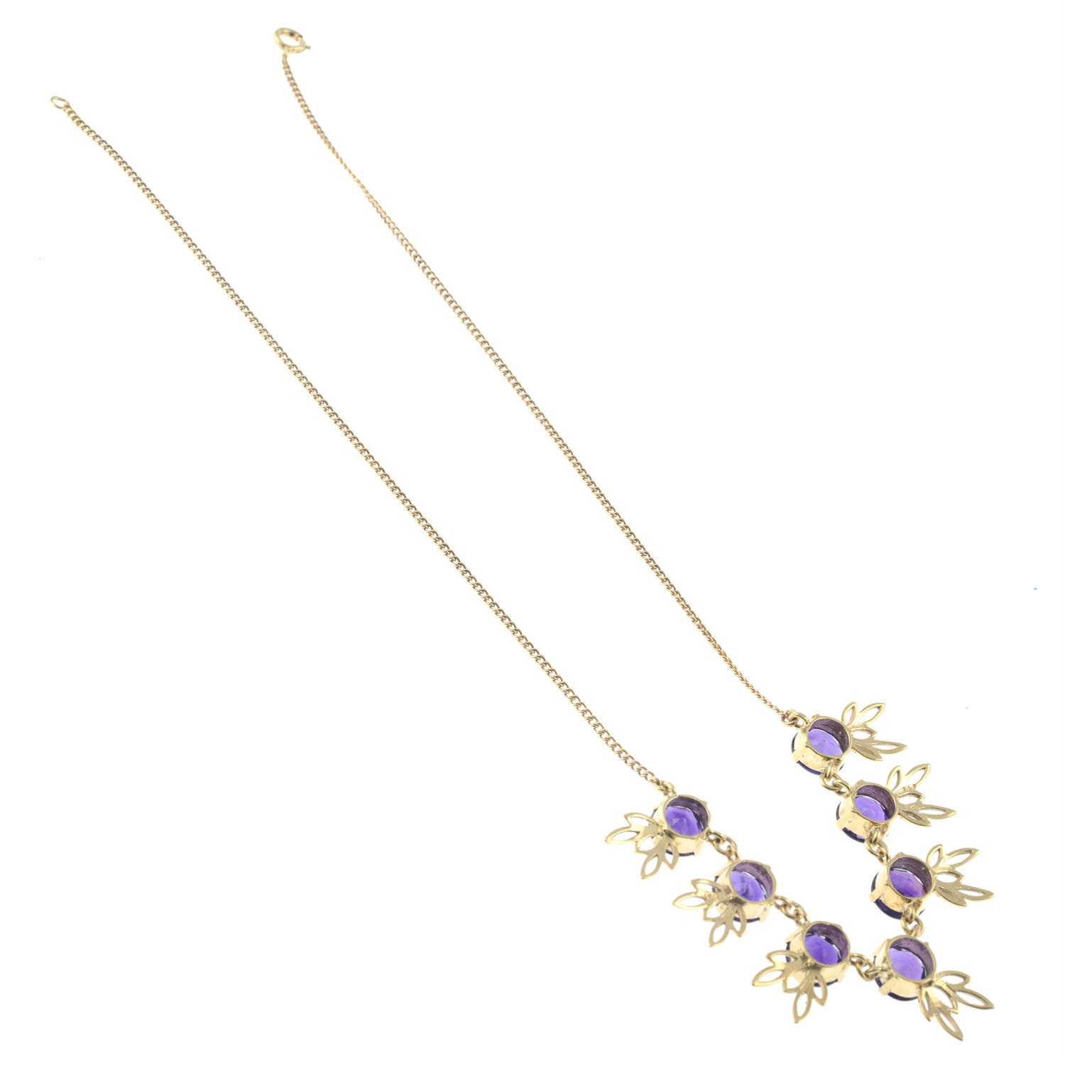 A 9ct gold amethyst necklace. - Image 2 of 2