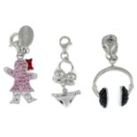 A selection of charms mainly, by Mancini.