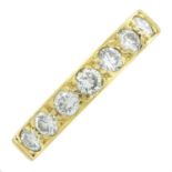 An 18ct gold brilliant-cut diamond half eternity ring.