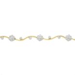 A 9ct gold cubic zirconia bracelet.