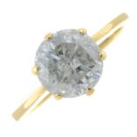 An 18ct gold brilliant-cut diamond single-stone ring.