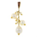 A cultured pearl pendant.