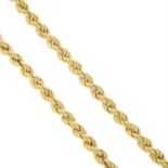 A 9ct gold rope-twist necklace.