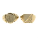 Two signet rings.