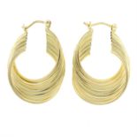 A pair of 9ct gold hoop earrings.