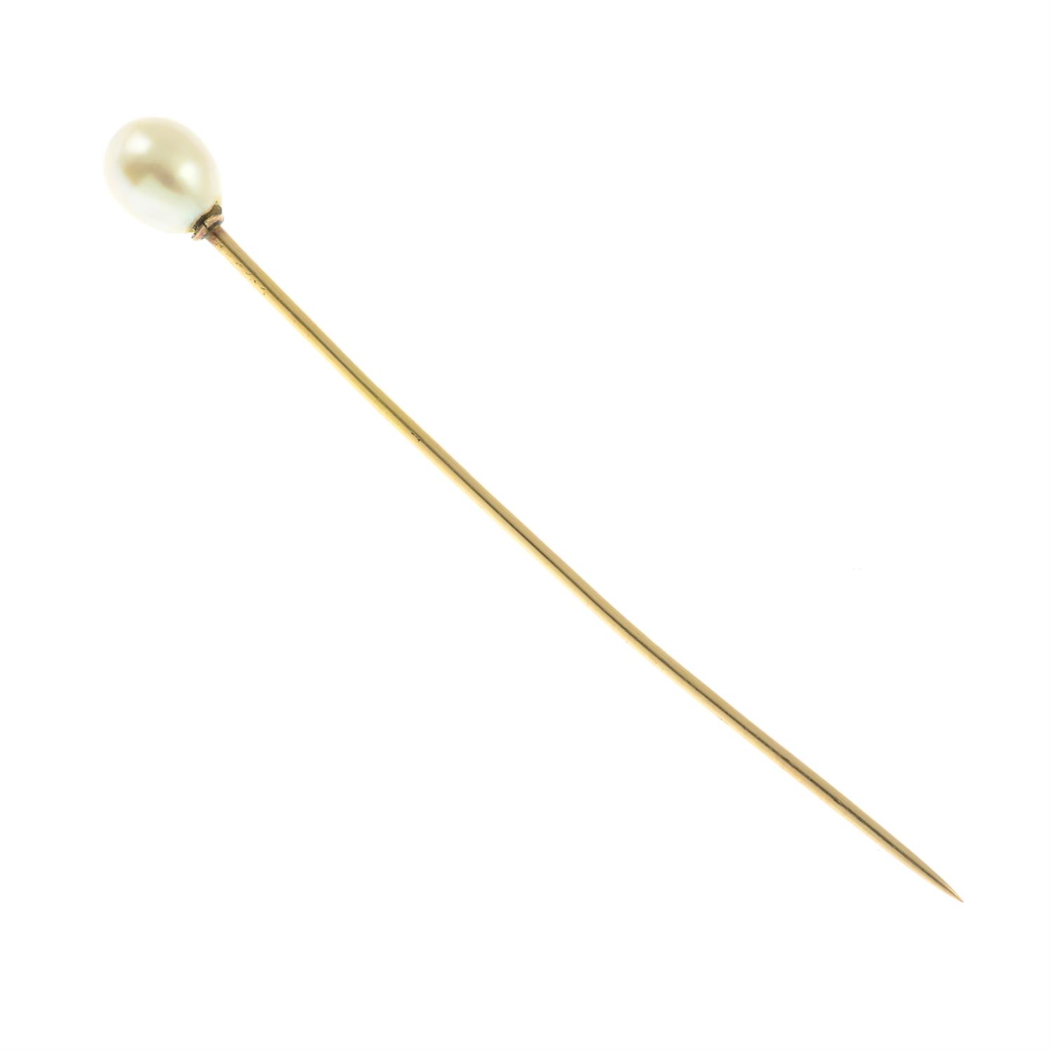 A natural saltwater pearl stickpin. - Image 3 of 3