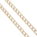 A 1980s 9ct gold curb-link chain.