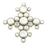 A moonstone brooch.