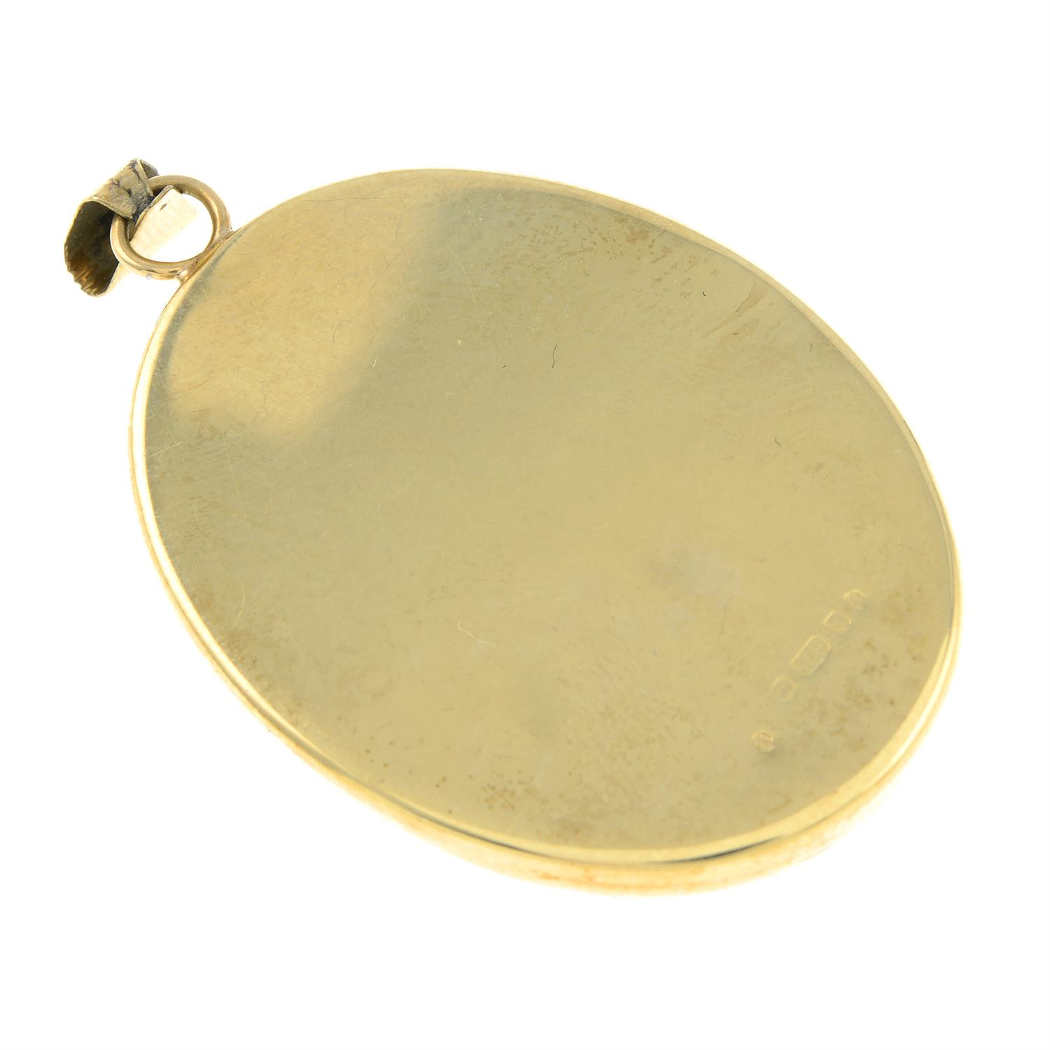 A 1970s 9ct gold lapis lazuli pendant. - Image 2 of 2