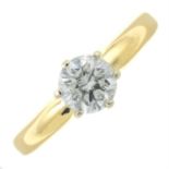 An 18ct gold fracture-filled brilliant-cut diamond single-stone ring.