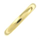 An 18ct gold band ring.