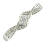 A 9ct gold brilliant-cut diamond dress ring.