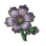 A late 19th century silver and enamel floral brooch.