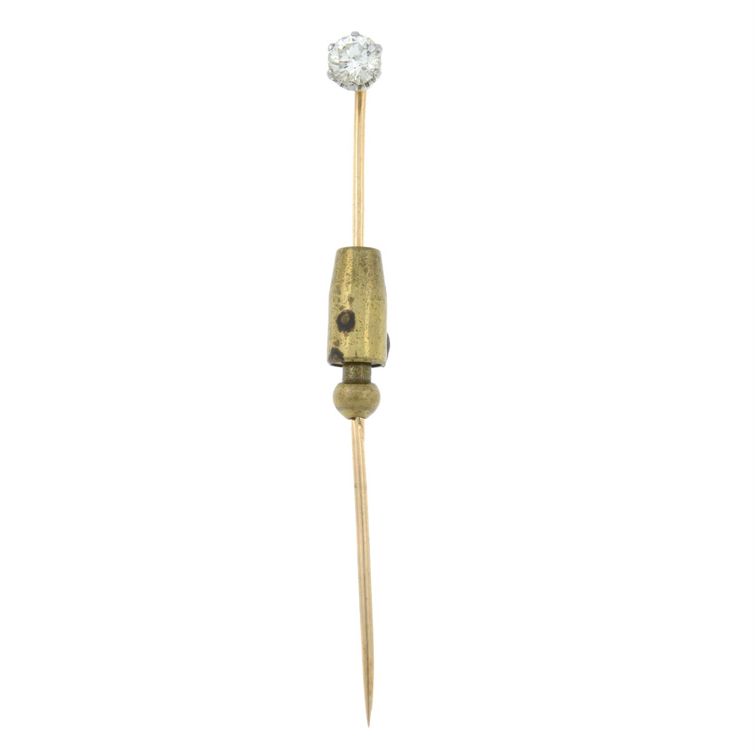 A brilliant-cut diamond stickpin.